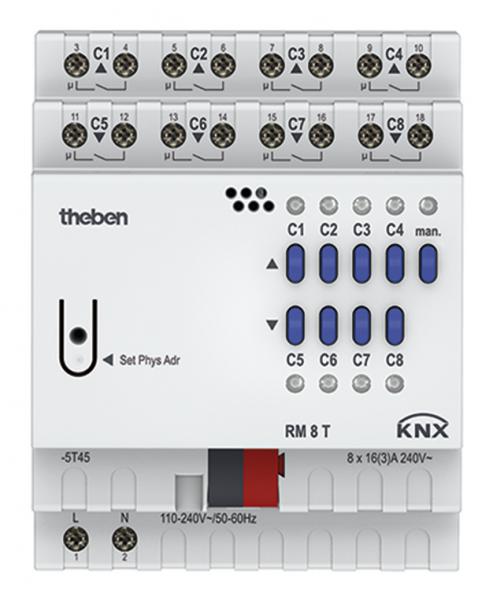 Photo RM 8 T KNX - Module base Actionneur commutation 8 circuits ou 4 stores | Ref : 4940200