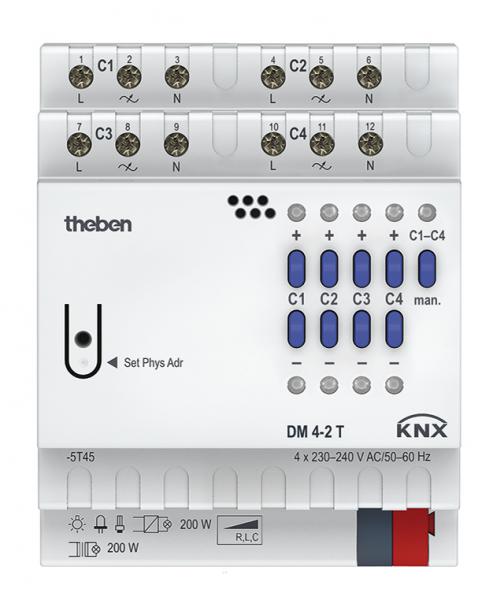 Photo DM 4-2 T KNX - Module KNX variateur universel 4 circuits 4X200VA srie FIX1 | Ref : 4940280