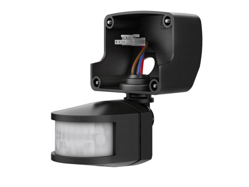 Photo theLeda B Module Dtecteur BK - Dtecteur de mouvement noir pour theLeda B. Angle de dtection 180, porte 12 m  2.5m de Hauteur. IP55. Contact aliment 10A. Coupure lampe LED max 150W. temporisation 5 sec  15 min. | Ref : 9070761