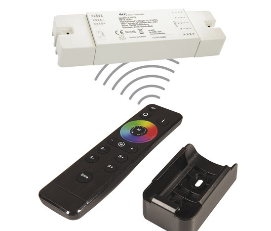 Photo Contr�leur RGB/RGBW/CCT/DIM avec t�l�commande CHROMATIQUE en fr�quence pour ruban led LED RGB | Ref : RUBCONT44