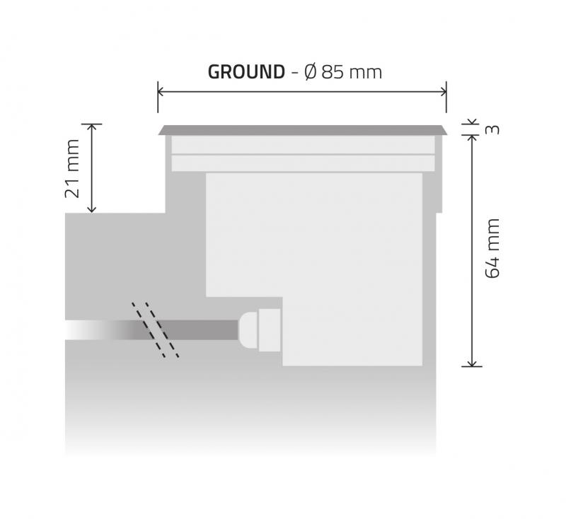 Vignette 3 produit Ref : 0115 | Encastr de sol PLOT/SOL IP67 3W 350mA 420Lm