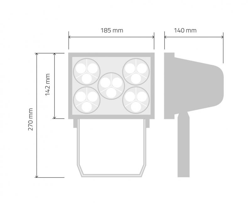 Vignette 3 produit Ref : 0123 | Projecteur 15W IP67 1800Lm 8~40
