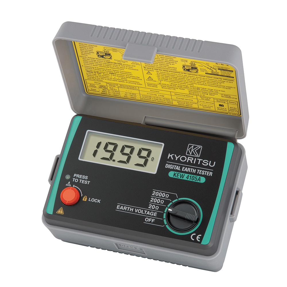 Mesureur de terre numérique livré avec picquets + cordons + étui, Turbo tronic ref K4105A Mesureur de terre numérique livré avec picquets + cordons + étui, Turbo tronic ref K4105A