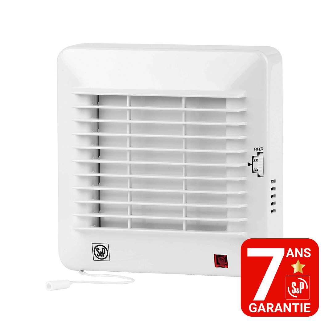 Photo A�rateur standard, 95 m3/h, hygrostat r�glable, volets automatiques, D100 mm - EDM 100 CHZ | Ref : 400822