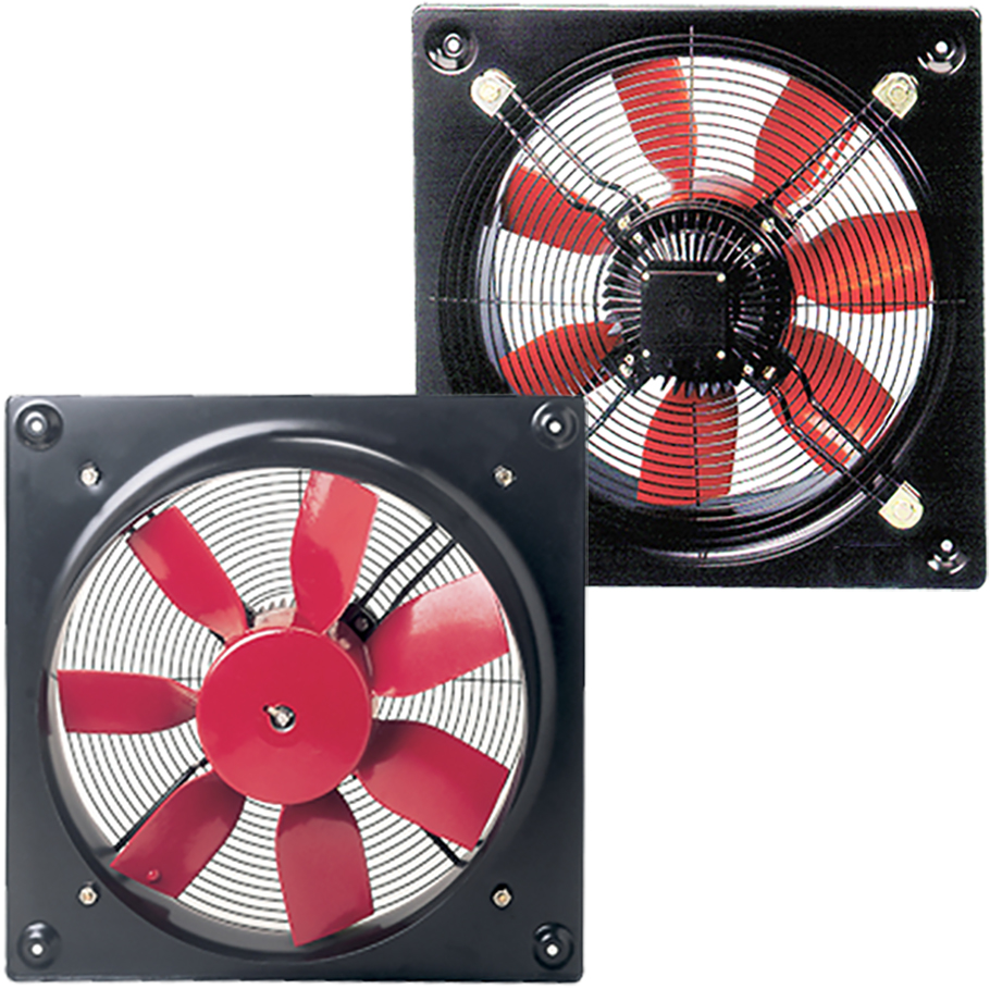 Photo Ventilateur mural. hélice PVC. 3150 m3/h. 2 pôles. triphasé 230/400V. D315 mm | Ref : 010743