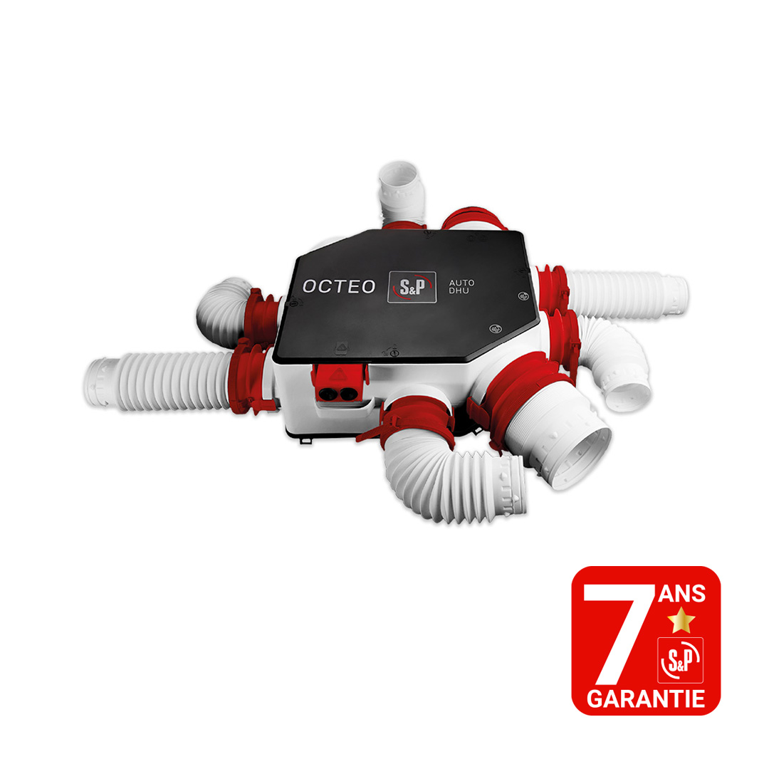 Photo VMC  sondes thermo-hygromtriques pour l\'habitat pavillonnaire jusqu\' 6 sanit. | Ref : 607300