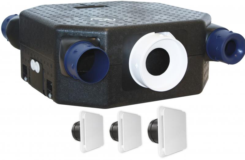 Photo Kit VMC extra-plat pour l'habitat pavillonnaire du T1 au T7 jusqu'� 4 sanitaires - DECO FLAT 2 K | Ref : 604121