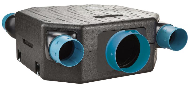 Photo Caisson VMC hygro extra-plat 185 mm basse conso 18,1 W-Th-C jusqu'� 4 sanitaires - OZEO FLAT 2 | Ref : 604800