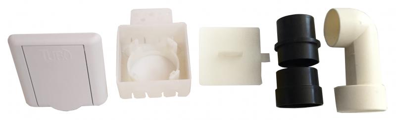 Photo Kit prise carrée blanche SAPHIR + accessoires D 40 mm - KPC 40 BL | Ref : 620349