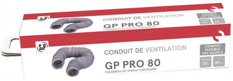 Photo Gaine souple PVC comprimée en boite carton, diamètre 80 mm, longueur totale 20 m - GP PRO 80 | Ref : 811503