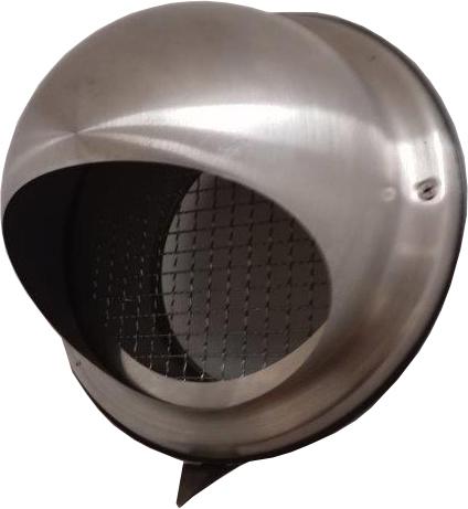 Photo Prise d'air ou sortie d'air de fa�ade, semi-sph�rique, en acier inox, D 150 mm - PAQS 150 INOX | Ref : 870252