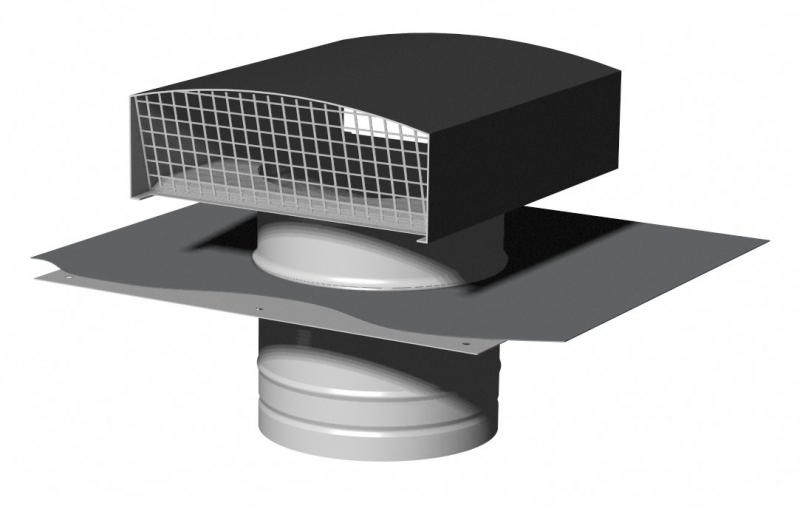 Photo Chapeau de toiture métallique, D 150/160 mm, rejet 420 m3/h asp 245 m3/h ardoise - CT 150/160 ARDOISE | Ref : 872086
