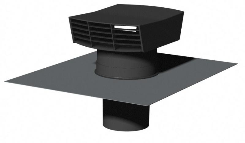 Photo Chapeau de toiture plastique, D 125 mm, rejet 320 m3/h, asp 170 m3/h, ardoise - CT 125 P ARDOISE | Ref : 873999