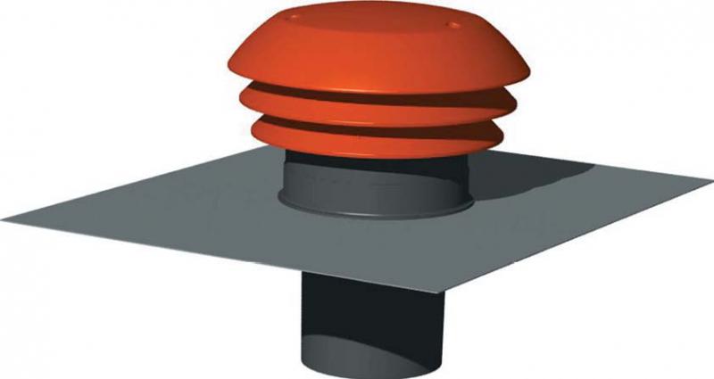 Photo Chapeau de toiture plastique design, D raccordement 125 mm, couleur tuile - CPR 125 TUILE | Ref : 876000
