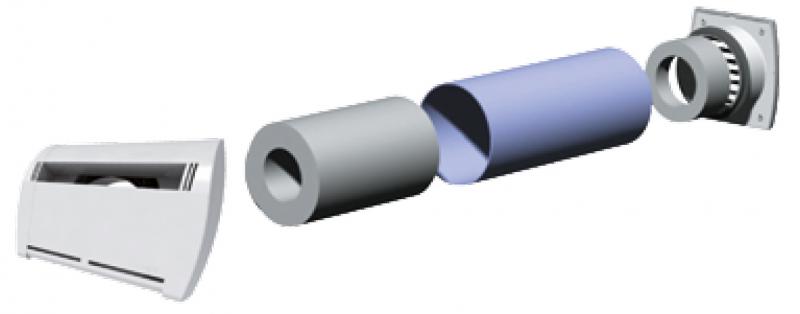 Photo kit entr�e d'air autor�glable acoustique isolation par l'ext�rieur, 22 m3/h - KIT SC 125 EMA 22 | Ref : 890027