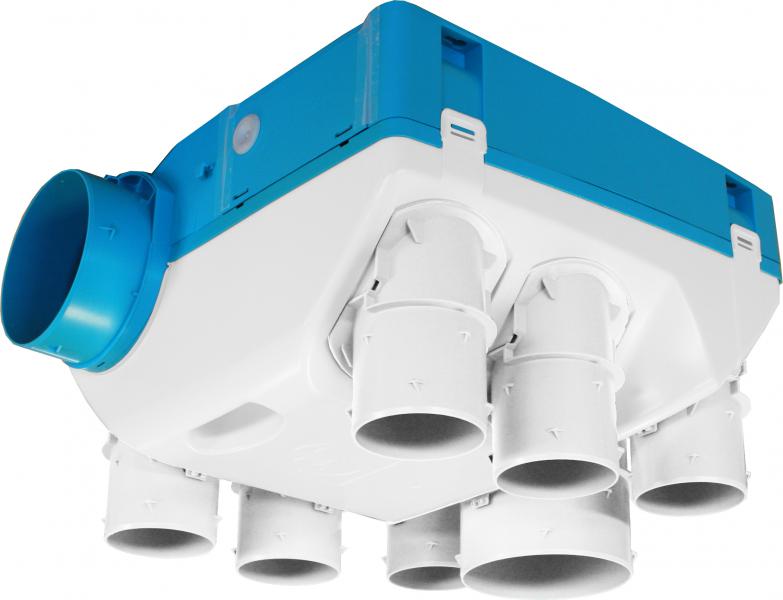 Vignette 2 produit Caisson VMC hygro Ecowatt 5,1 W-Th-C, pour logement jusqu' 6 sanitaires - OZEO ECOWATT 2' HA/HB | Ref : 604600
