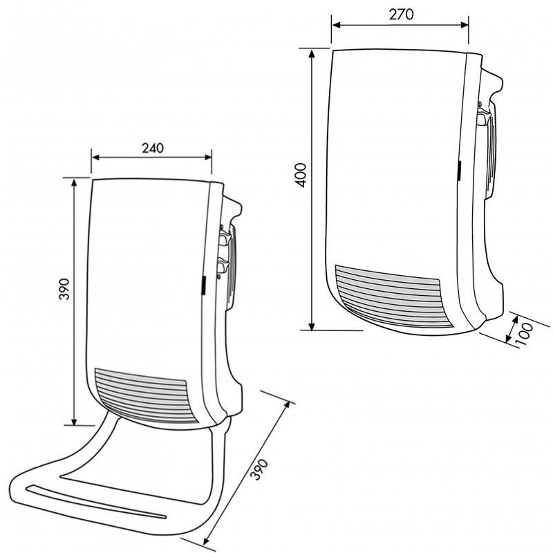 Vignette 3 produit Ref : 670464        | RADIATEUR SOUFFLANT pour salle de bains, 1800 W, BLANC - CB 2005 BLANC
