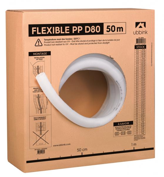 Photo Conduit flexible Renolux Chemilux Condensation D80mm PPtl long.50m | Ref : 330054
