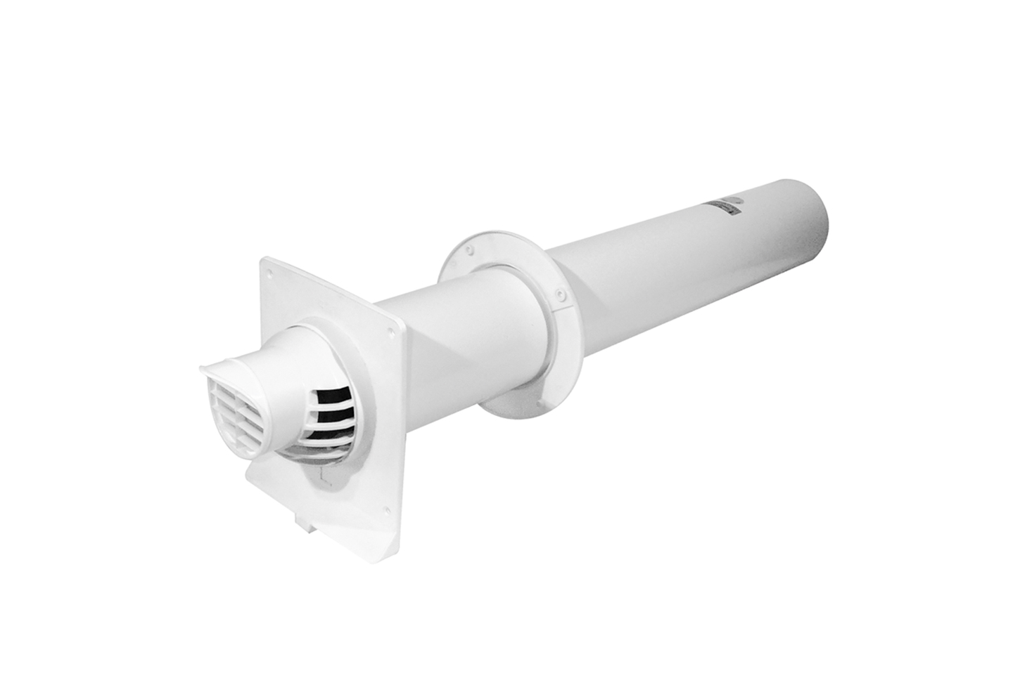Photo Terminal horizontal Rolux Condensation D80/125mm, excentrique, blanc | Ref : 223150