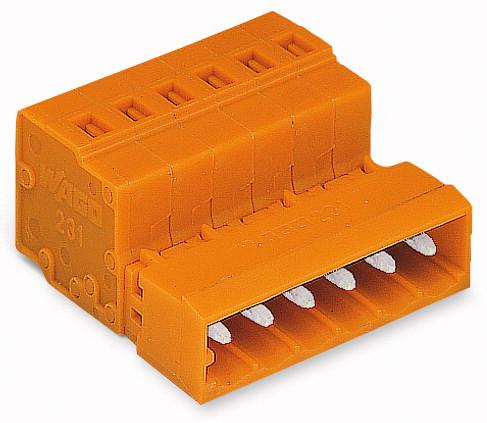 Photo Connecteur m�le Cage Clamp 2 p�les / Pas 5,08 mm / Orange | Ref : 231632       