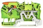 WAGO WA Borne de protection pour 2 conducteu avec levier et push-in cage clamp 2,5mm, vert-jaune 21021207