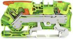 WAGO WA Borne de protection pour 2 conducteu avec levier et poussoir 6mm, vert-jaune 21065207