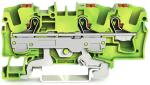 WAGO WA Borne de protection pour 3 conducteu avec poussoir 6mm, vert-jaune 22061307