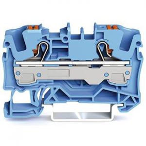 WAGO WA Borne de passage pour 2 conducteurs avec poussoir 6mm, bleu 22061204