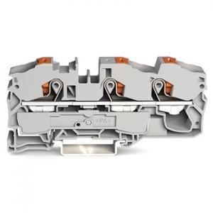 WAGO WA Borne de passage pour 3 conducteurs avec poussoir 16mm, gris 22161301