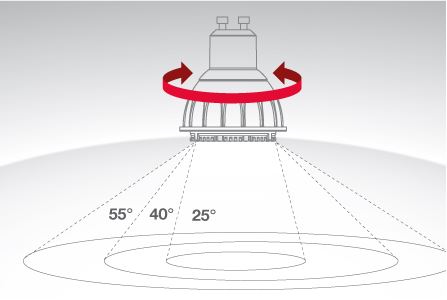 Vignette 2 produit Ampoule Spot Angle ajustable 350 Lumens 4000k Gu10 | Ref : PG350SAN