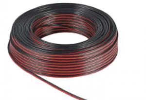 CÂBLE HAUT-PARLEUR 2x0.75mm² - NOIR / ROUGE - 100m