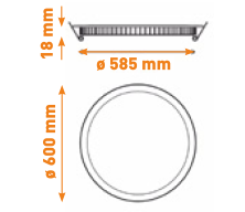 Vignette 2 produit Downlight   LITED 600mm extra plat 48W 4000k | Ref : RT-DW-48