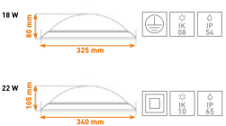 Vignette 2 produit Hublot LED LITED  EYES dtection HF 22W | Ref : EYES-22IK