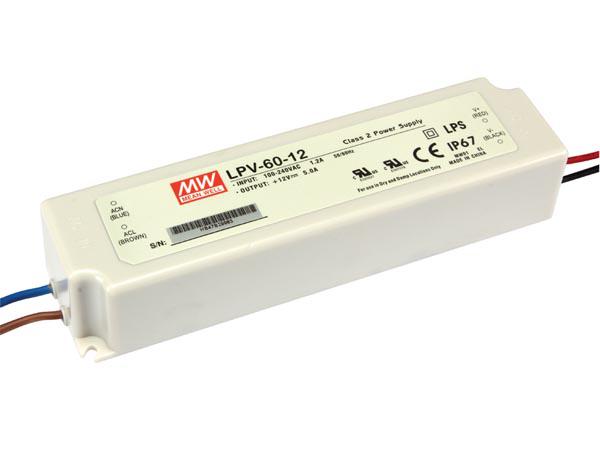 Photo ALIMENTATION  DCOUPAGE - 1 SORTIE - 60 W - 12 V | Ref : LPV-60-12