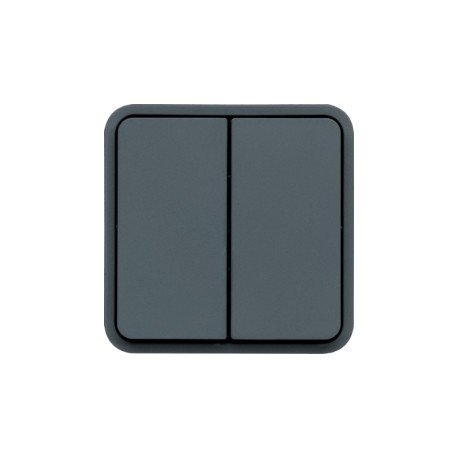 Photo cubyko Double inter VV  lumineux associable gris IP55 | Ref : WNA041