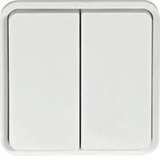 Photo cubyko Double inter VV lumineuxassociable blanc IP55 | Ref : WNA041B