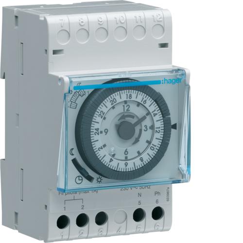 Photo Programmateur modulaire analogique chauf lec avec fil pilote 1 zone 24h 230V | Ref : 31011