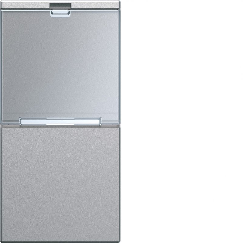 Photo Enjoliveur interrupteur gallery avec porte-étiquette 1 module titane | Ref : WXD012T