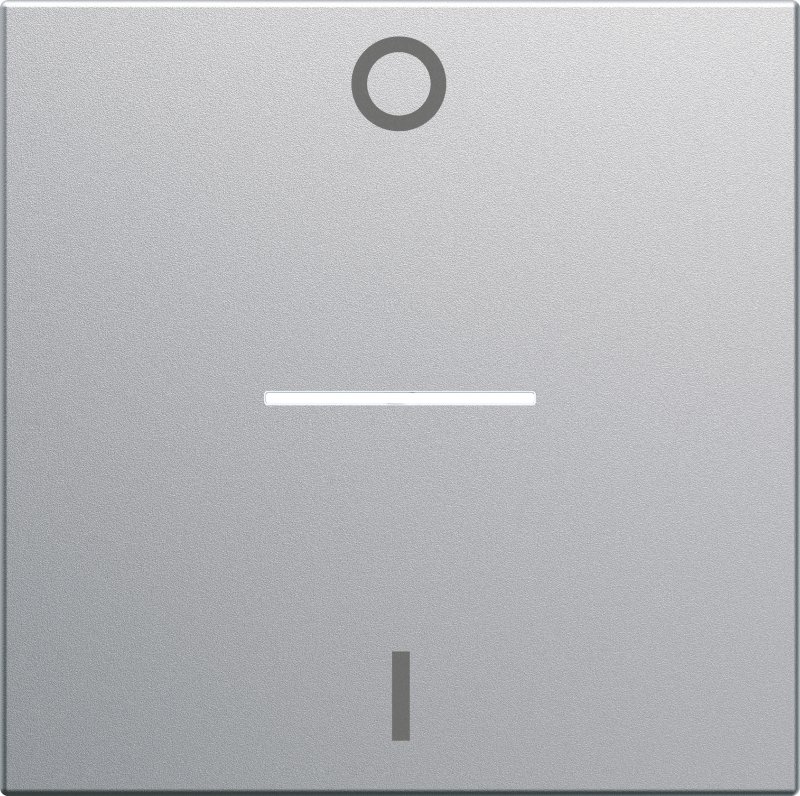 Photo Enjoliveur interrupteur gallery marquage 0-1 a voyant 2 modules titane | Ref : WXD013T