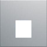 Photo Enjoliveur prise RJ45 gallery sans porte-tiquette 2 modules titane | Ref : WXD202T