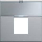 Photo Enjoliveur prise RJ45 gallery avec porte-tiquette 2 modules titane | Ref : WXD206T