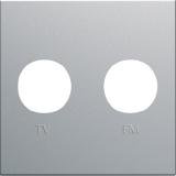 Photo Enjoliveur prise TV+FM gallery 2 modules titane | Ref : WXD253T