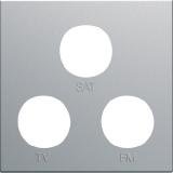 Photo Enjoliveur prise TV+FM+SAT gallery 2 modules titane | Ref : WXD256T
