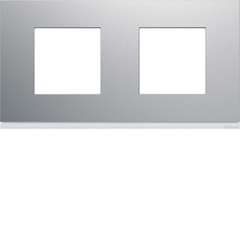 Photo Plaque gallery plastique peint 2 postes horizontale 71mm titane | Ref : WXP0112