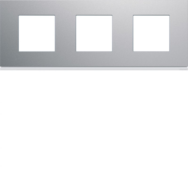 Photo Plaque gallery plastique peint 3 postes horizontale 71mm titane | Ref : WXP0113