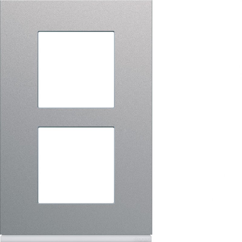 Photo Plaque gallery plastique peint 2 postes verticale 57mm titane | Ref : WXP0122