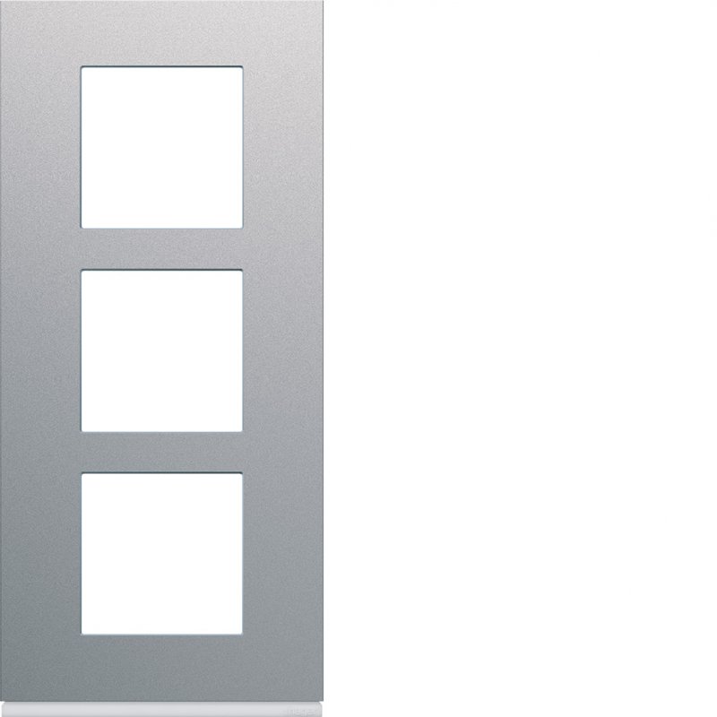 Photo Plaque gallery plastique peint 3 postes verticale 57mm titane | Ref : WXP0123