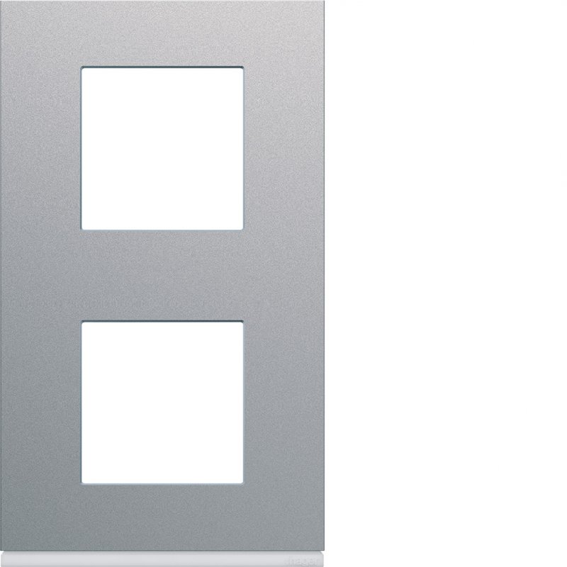 Photo Plaque gallery plastique peint 2 postes verticale 71mm titane | Ref : WXP0142