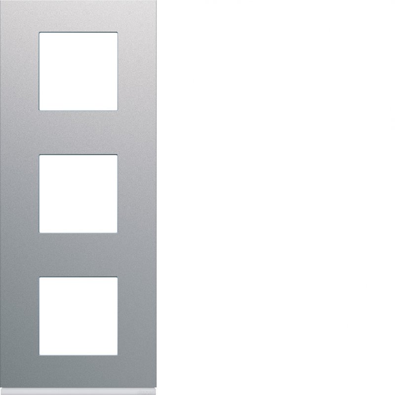 Photo Plaque gallery plastique peint 3 postes verticale 71mm titane | Ref : WXP0143