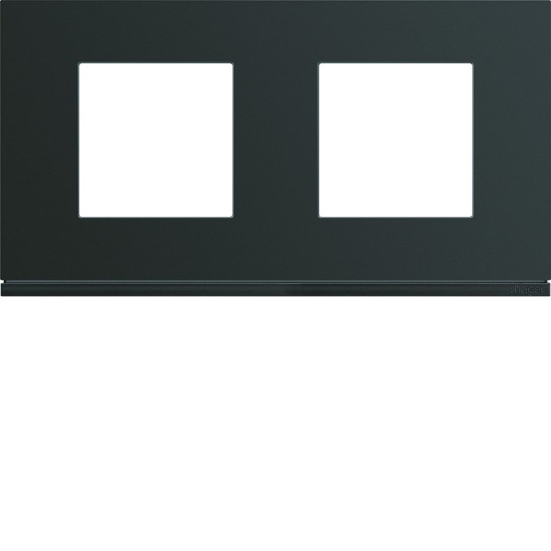 Photo Plaque gallery plastique peint 2 postes horizontale 71mm night | Ref : WXP0212